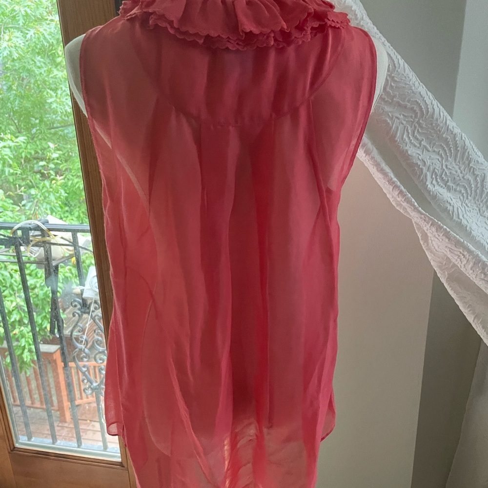 Marc by Marc Jacobs Coral Sleeveless Silk Blend Top Blouse Large - Picture 5 of 7